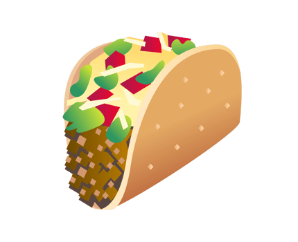 Gradient Mexican food Tex-Mex taco icon png