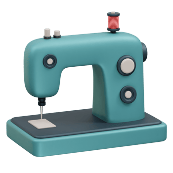 Sewing Machine 3d icon rendered illustration png