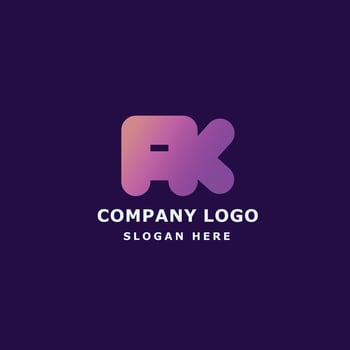Unique Letter AK logo design template vector