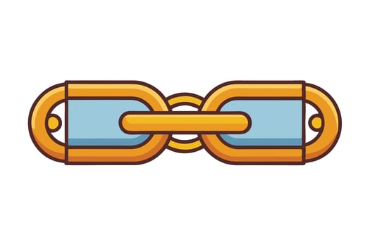 Decorative clasp illustration with bold lines and colorful details, ideal for jewelry, bags, or accessory design projects vector