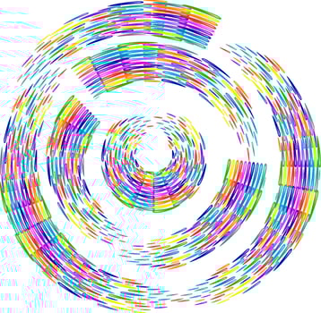 Colorful spiral, swirl, twirl element. Radial, radiating lines. Circular, concentric circles vector