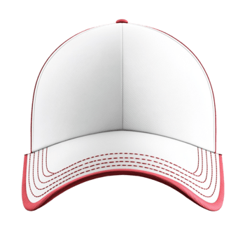 White and Red Trim Cap On Transparent Background png
