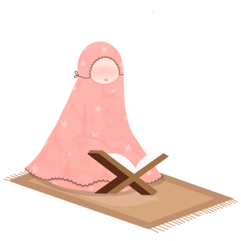 cute little girl is reading the quran png
