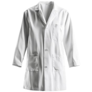 Medical White Lab Coat with Pockets on Transparent Background png