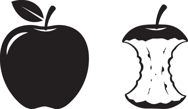 Modern Apple Illustration Art Bundle for Digital Projects on White Background vector