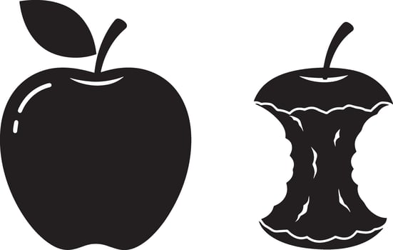 Apple Art Illustration for Any Project on White Background vector
