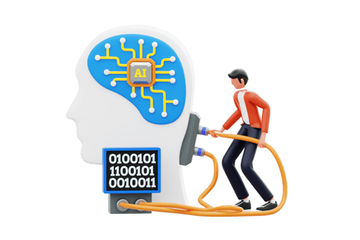 Artificial Intelligence Engineer 3D Illustration. AI Prompt Engineering 3D Illustration png