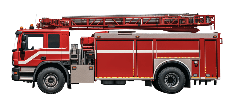 Fire Truck Isolated on Transparent Background png