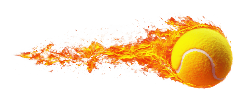 Tennis Ball With Fire Trail Isolated on Transparent Background png