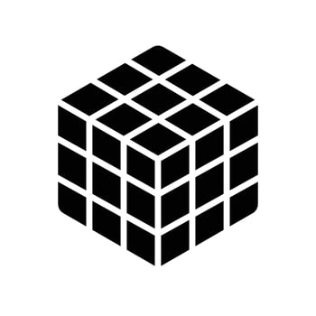 rubik Glyph Icon White Background vector
