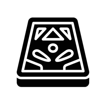 pinball Glyph Icon White Background vector
