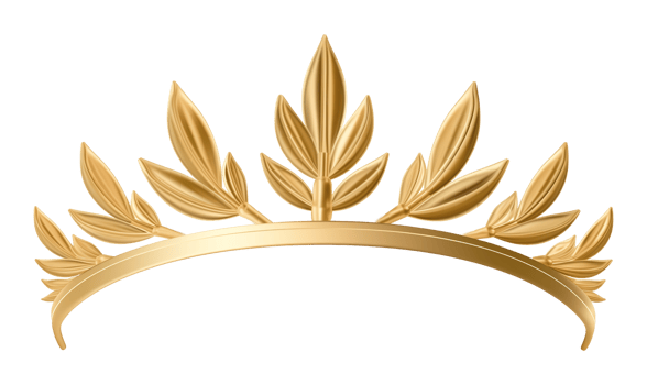 Golden Laurel Leaf Tiara Isolated on Transparent Background png