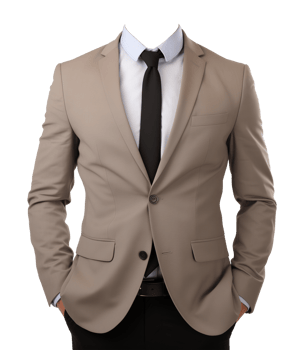 Brown Suit Businessman Attire Mockup for Portrait ID Passport Isolated on Transparent Background png