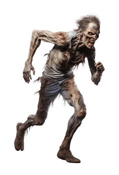 Zombie Sprinting Isolated on Transparent Background png