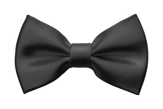 Black Elegant Bow Tie for Men Tuxedo Attire Isolated on Transparent Background png