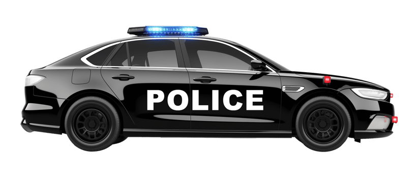 Police Car Side View Isolated on Transparent Background png