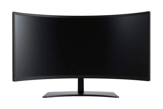 Ultra Wide Curved LCD or LED Monitor Isolated on Transparent Background png