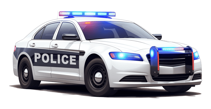 Police Car Isolated on Transparent Background png