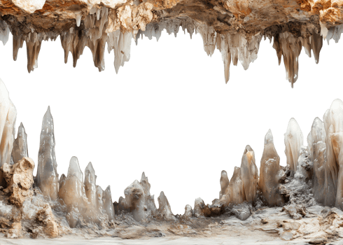 Stalactite and Stalagmite Isolated on Transparent Background png