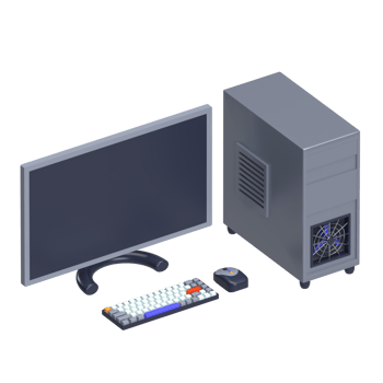 Desktop Computer 3D Icon png