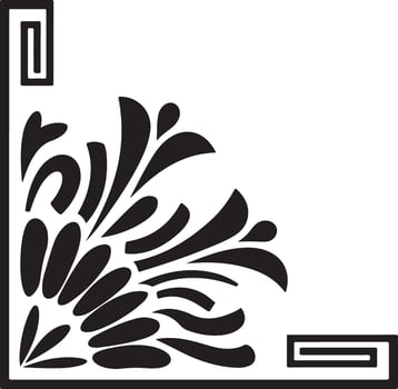 Stylized Corner Ornament with Floral Geometry vector