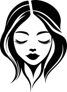 Cute beauty salon logo mascot style cartoon on white background vector