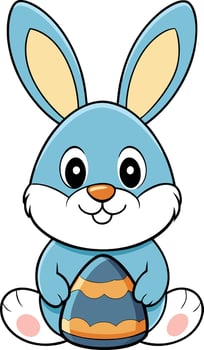 Easter bunny with egg clipart vector
