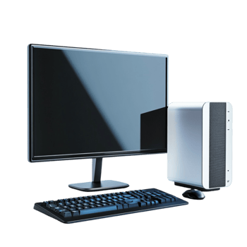 computer monitor, keyboard and mouse on a white background png