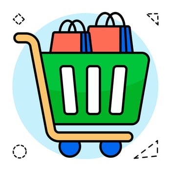 A trendy design icon of shopping cart vector