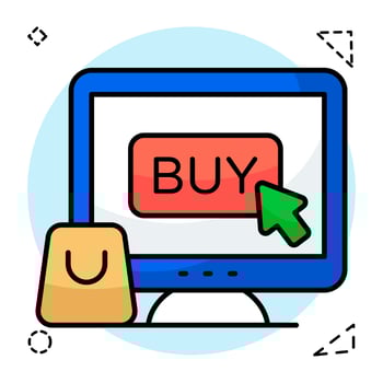 An icon design of buy online vector