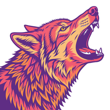 howling wolf illustration vector