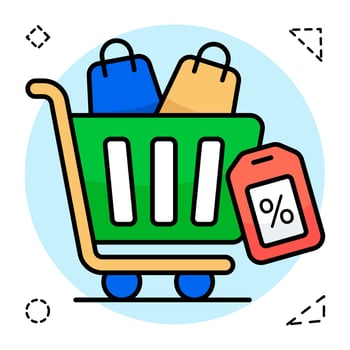 A colored design icon of shopping offer vector