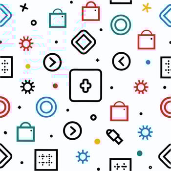 a seamless pattern with icons and symbols vector