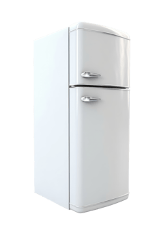 Modern Fridge Freezer refrigerator. Closed fridge. png