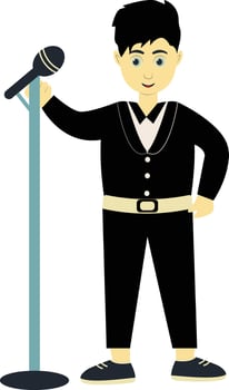 Handsome Man Singer vector