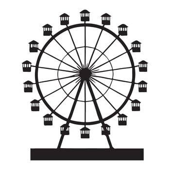 Ferris Wheel Silhouette Illustration A Classic Amusement Park Icon vector