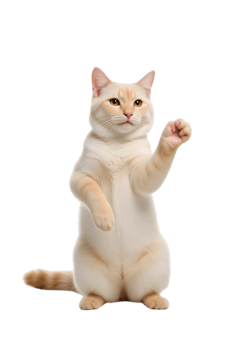 Charming Cat Greeting with a Cheerful Paw png