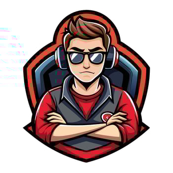 a cartoon character with headphones and sunglasses vector