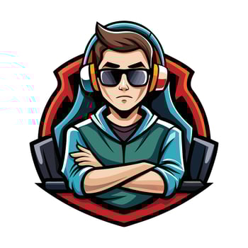 a man wearing headphones and sunglasses is wearing a hoodie vector