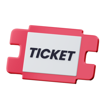 Carnival ticket 3D Illustration png