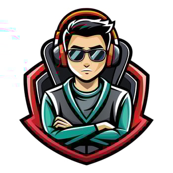 a man wearing headphones and sunglasses vector