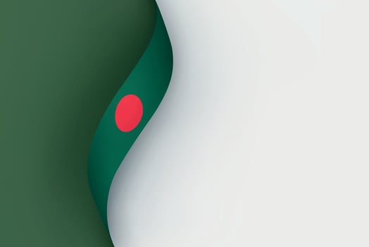 Bangladesh flag on Waving ribbon vector