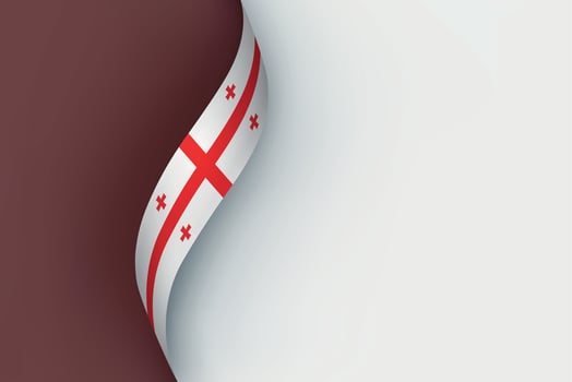 Georgia flag on Waving ribbon vector