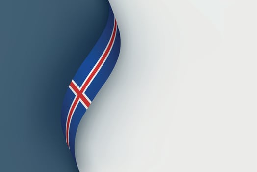 Iceland flag on Waving ribbon vector