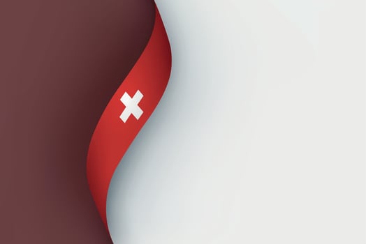 Switzerland flag on Waving ribbon vector
