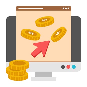 A trendy design icon of pay per click vector