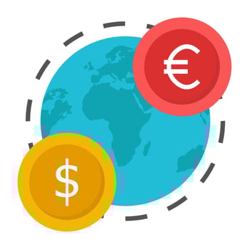 A trendy design icon of global currency vector