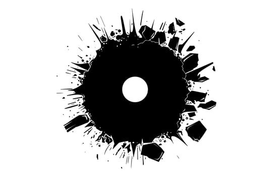 Gunshot Hole Silhouette Black Clipart vector