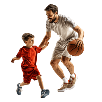 Father Playing Basketball with Son png