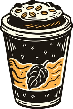 Coffee cup icon in vintage style vector